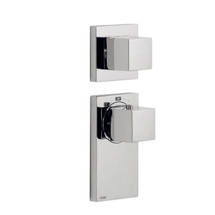 Grifo monomando y termostático empotrable a la pared con 1 o 2 vías Block System Tres