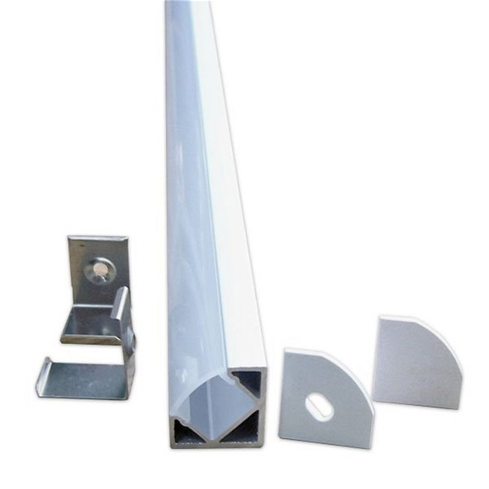 Perfil para ocultar tiras LED angular fabricado en aluminio de 2 metros LedHabitat