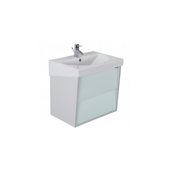 Mueble de baño suspendido de aglomerado con lavabo 65x47x59,5 cm en color ceniza URBY Unisan