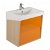 Mueble de baño suspendido de aglomerado con lavabo 65x47x59,5 cm en color naranja URBY Unisan