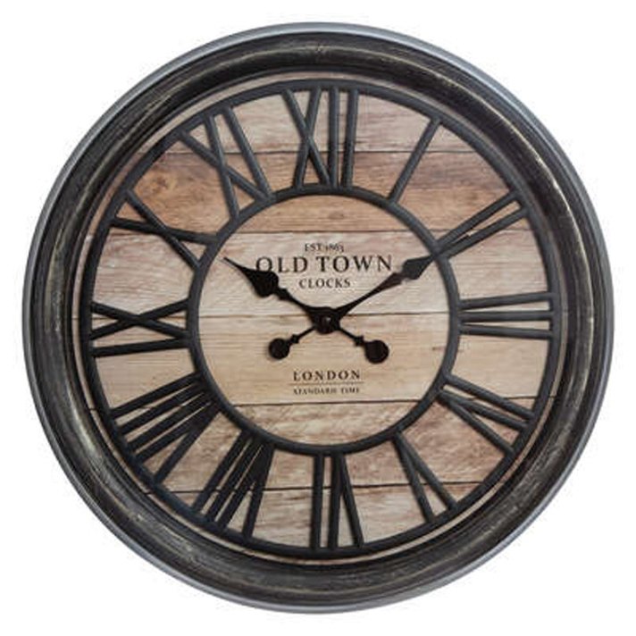 Reloj de pared estilo industrial vintage de 49 cm y de polipropileno color negro Atmosphera Diempi