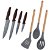 Set de 4 cuchillos de acero inoxidable y 3 utensilios de cocina San Ignacio Diempi