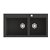 Lava-loiças duplo de 95 x 52 cm preto brilhante Shira Poalgi