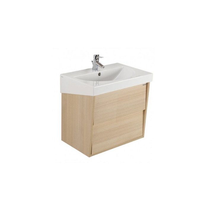 Mueble de baño suspendido de aglomerado con lavabo 76,5x47x59,5 cm en color roble URBY Unisan