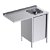 Évier avec bac à droite et bâti-support de 100 x 50 cm et étagère pour lave-vaisselle en acier inoxydable Gama 500 Distform