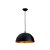 Lámpara colgante campana redonda de aluminio en color negro y dorado BERLIN E27 LedHabitat