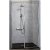Cabina doccia frontale con porta a battente e profilo in finitura argento lucido NA503 Kassandra