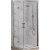Mampara angular lateral plegable con puerta abatible y perfil en acabado plata brillo NA305 Kassandra