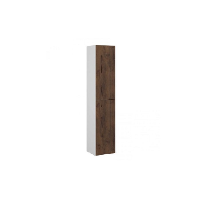 Mueble columna lateral con acabado en color madera natural y blanco mate Sense Strohm Teka Ströhm