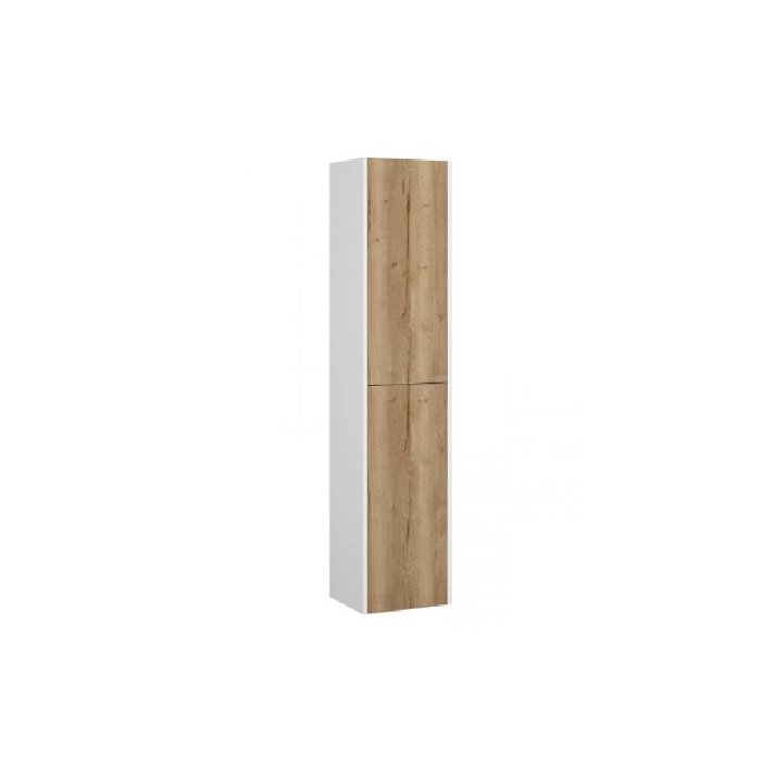 Mueble columna lateral con acabado en color madera Halifax y blanco mate Sense Strohm Teka Ströhm