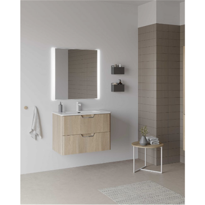 Meuble de salle de bains avec plan vasque céramique 80 cm Life Royo