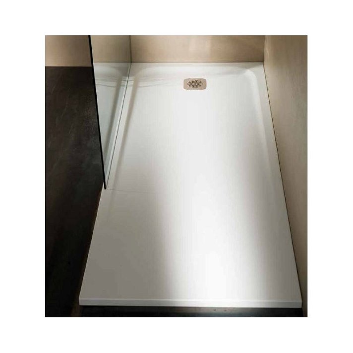 Plato de ducha rectangular antideslizante resistente a los rayos UV a medida color hormigón Silk b10