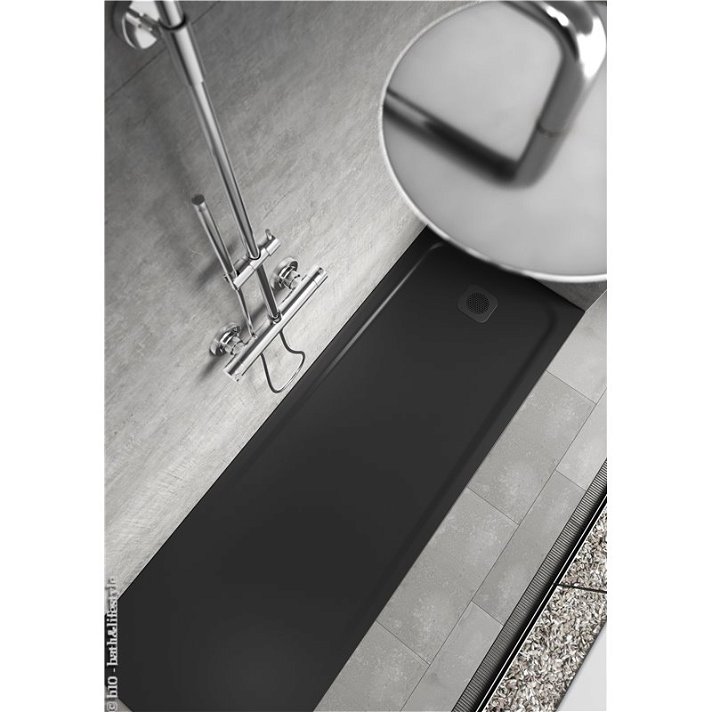 Plato de ducha rectangular antideslizante resistente a los rayos UV a medida color negro Silk b10