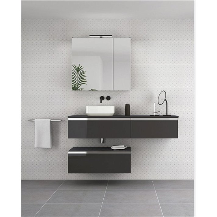 Mueble de baño modular suspendido con lavabo cerámico y varios acabados opcionales 140 cm Vida Royo