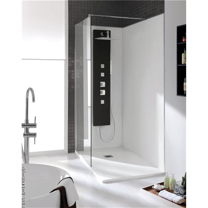 Pannelli di rivestimento leggeri per il bagno con tecnologia antibatterica e texture Natural Smooth Quick B10