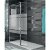 Mampara de ducha con panel fijo y hoja abatible con vidrio decorado Clio TR524 Kassandra