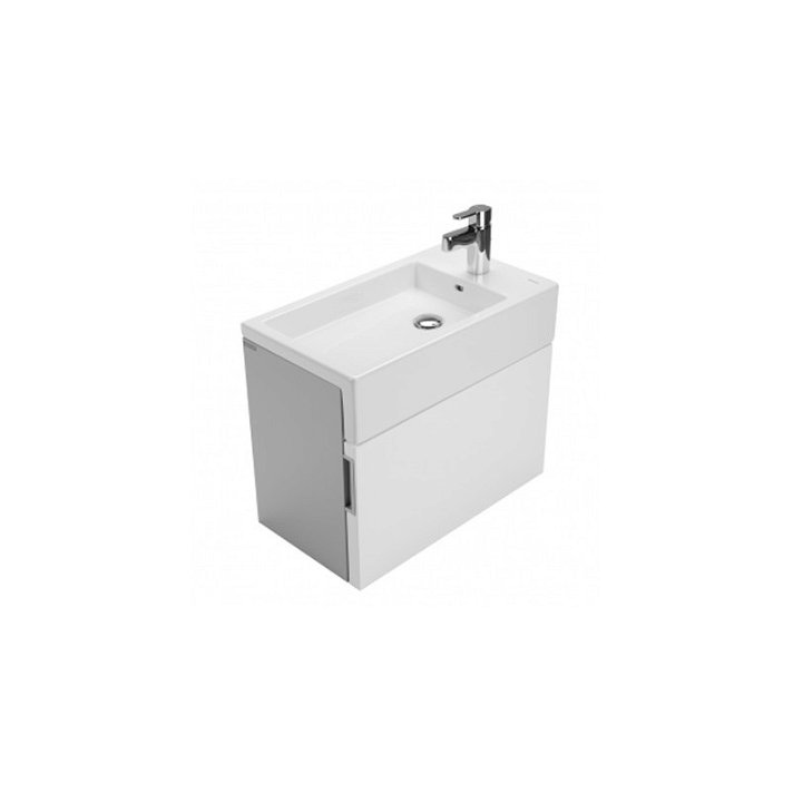 Meuble suspendu pour salle de bains de 63 cm en MDF de couleur blanche FLAT Unisan
