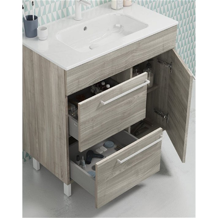 Mueble de baño con lavabo cerámico 70cm Confort Royo