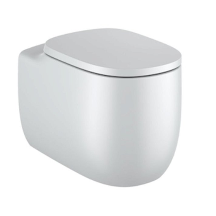 WC pour réservoir haut de 39,5 cm fabriqué en porcelaine de couleur perle Beyond Roca