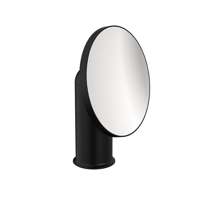 Round magnifying mirror 5x made of stainless steel available in different finishes Geyser Cosmic