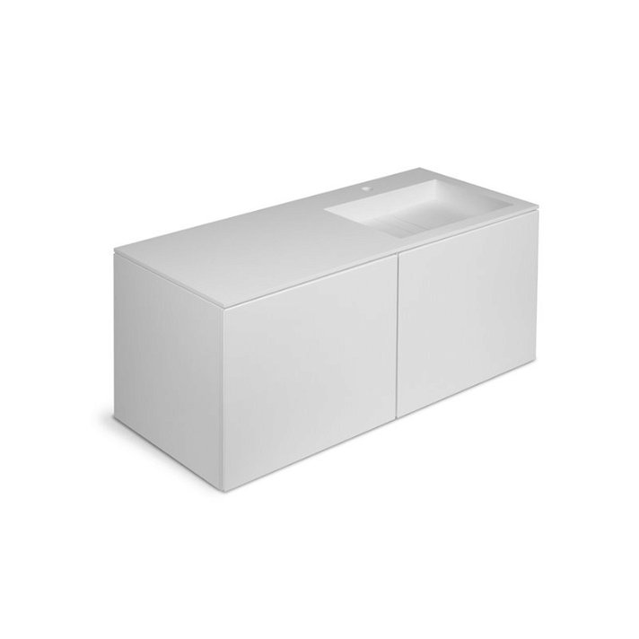 Mobile a quattro cassetti con lavabo a destra da 120 cm in legno laccato Block Cosmic