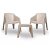 Ensemble de meubles d'extérieur composé de deux fauteuils et d'une table couleur sable désert Baku Monaco Garbar