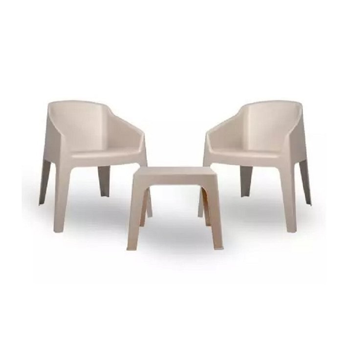 Ensemble de meubles d'extérieur composé de deux fauteuils et d'une table couleur sable désert Baku Monaco Garbar