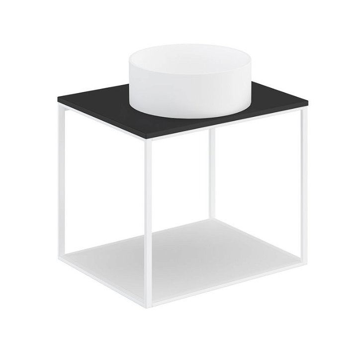 Pack meuble avec vasque à poser ronde et plan de toilette noir de 60 cm The Grid Evo Cosmic