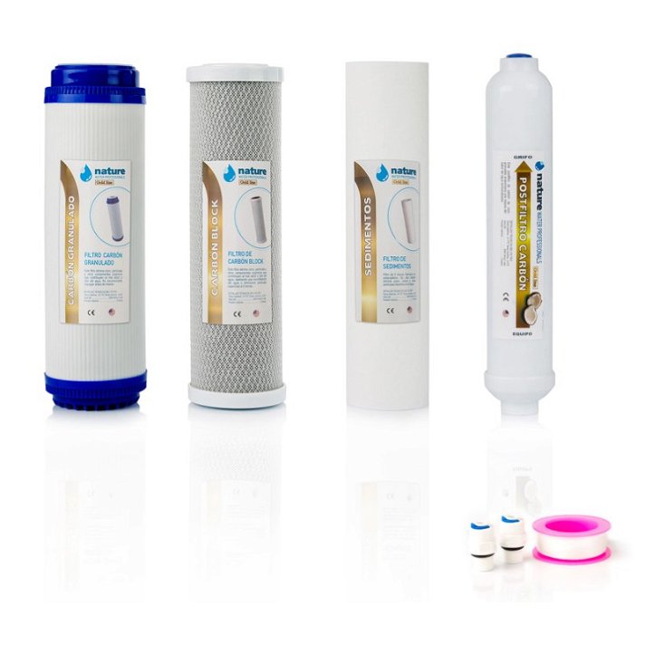 Pack de filtros compatible con equipos de ósmosis inversa de 5 etapas Almacén Osmosis