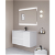 Móvel suspenso de casa de banho com lavatório de acabamento branco brilhante 100 cm Alfa Royo
