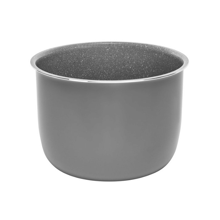 CubeCa de 6 litros de cerámica con antiadherente tricapa y apta para ollas programables GM color gris Excelsior Cecotec