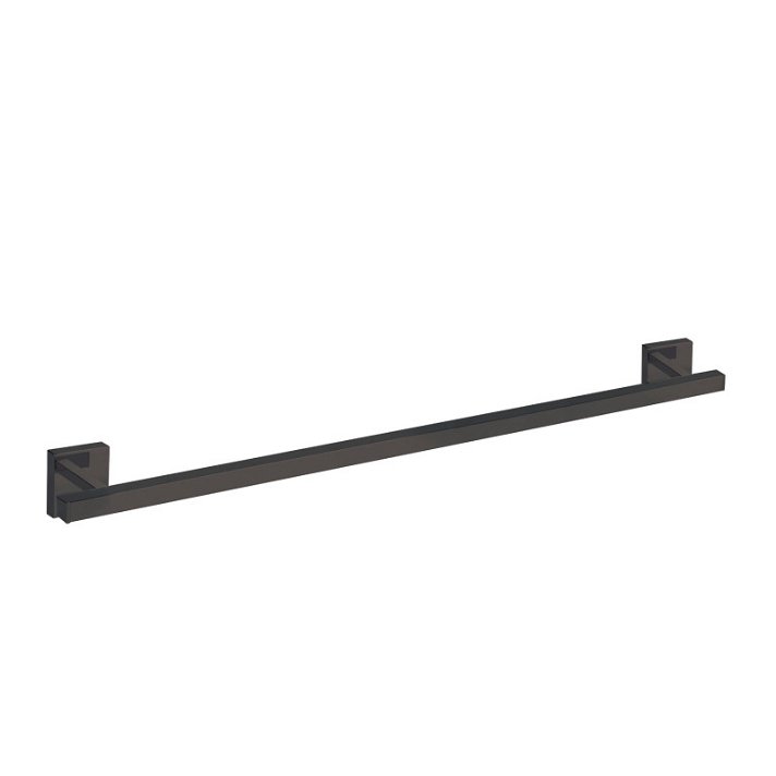 Toallero tipo barra de 600 mm de ancho con bases cuadradas de acabado negro metalizado Tres