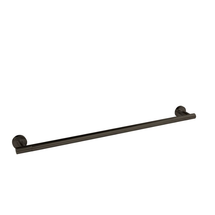 Toallero tipo barra de 580 mm de ancho con bases redondas de acabado negro bronce Tres