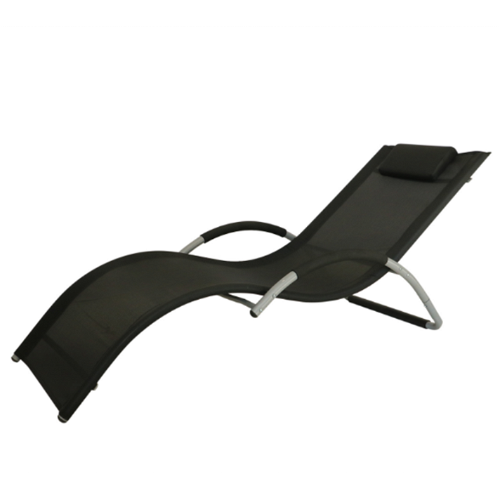 Tumbona chaise lounge textilene negro Outsunny