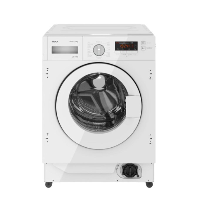 Lavadora integrable de 8 kg con motor T-Inverter 16 programas de lavado color blanco Teka