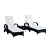 Juego de 2 tumbonas chaise longue reclinable con mesa y ruedas hechas con acero y ratán sintético color blanco Outsunny