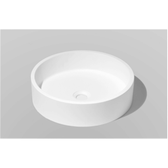 Lavabo circular recto fabricado en Solid Surface disponible en varios colores Lotto Resigres