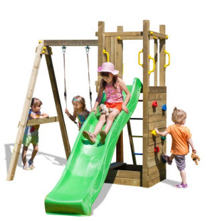  Torre de juegos infantiles de 200 cm para montar de maderas set Funny 3 Fungoo