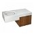 Mueble de baño suspendido de 94 cm hecho en MDF en acabado color marrón oscuro zebrano Flow Unisan
