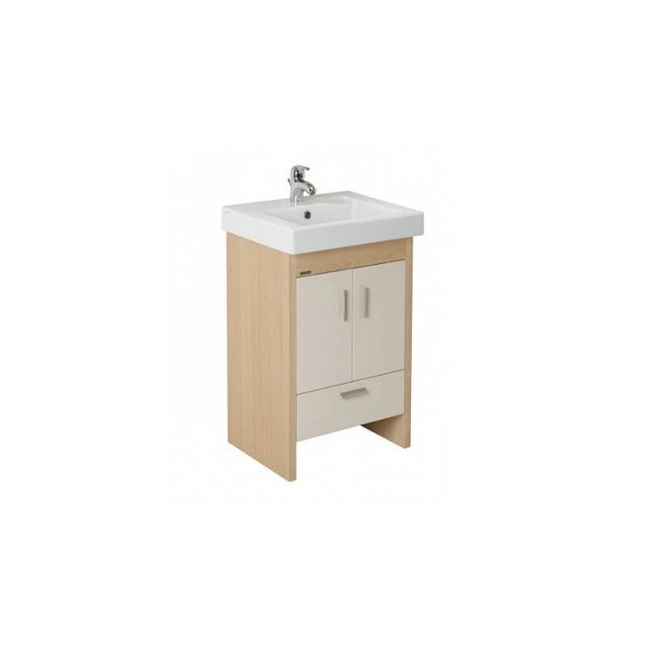 Mueble de baño fabricado en tablero de densidad media con lavabo encastrado Linha Unisan