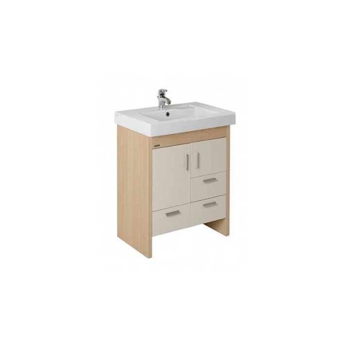 Mueble de baño fabricado en tablero de densidad media con lavabo encastrado 67x40x79 cm Linha Unisan
