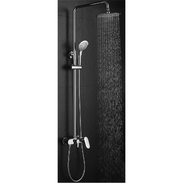 Set doccia monocomando fabbricato in acciaio inox con finitura cromo lucido Cano Oxen