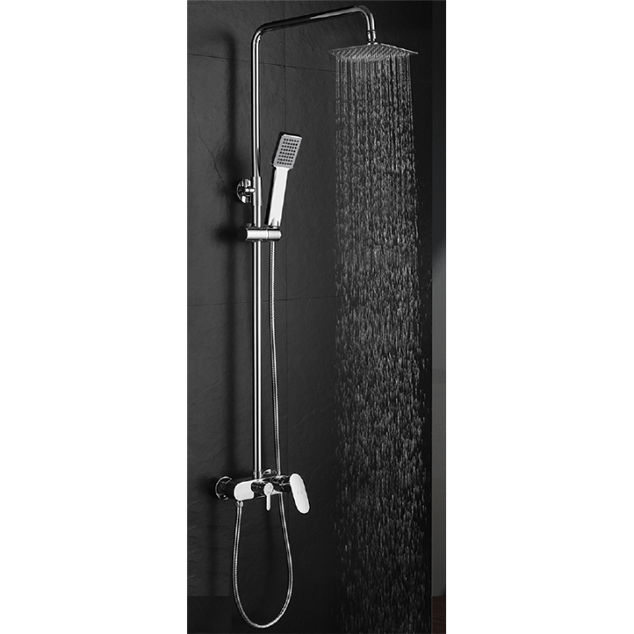 Coluna de duche quadrada com corpo extensível e manípulo fabricados em latão Vera Oxen