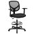 Sedia con braccioli da ufficio ergonomica con poggiapiedi girevole e regolabile in altezza colore nero Songmics