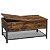 Mesa de centro rectangular de 100x47 cm fabricada en madera y metal con un acabado color marrón rústico y negro Vasagle