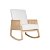Butaca mecedora de madera con apoyabrazos y con respaldo y asiento tapizado en color crema Julia Foregrate Furniture