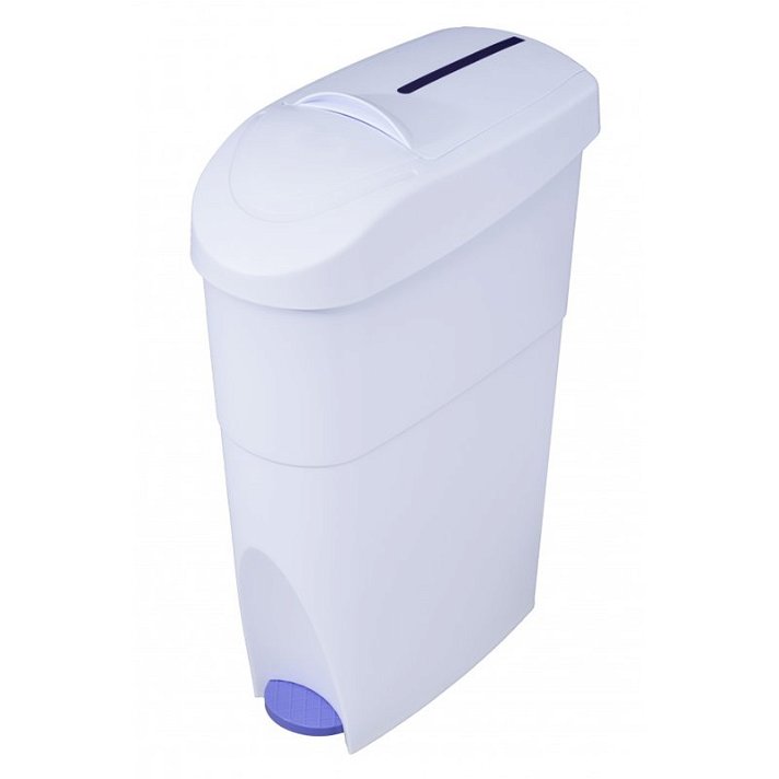 Contenedor sanitario femenino fabricado en plástico en colores blanco y azul con capacidad de 15 L Timblau