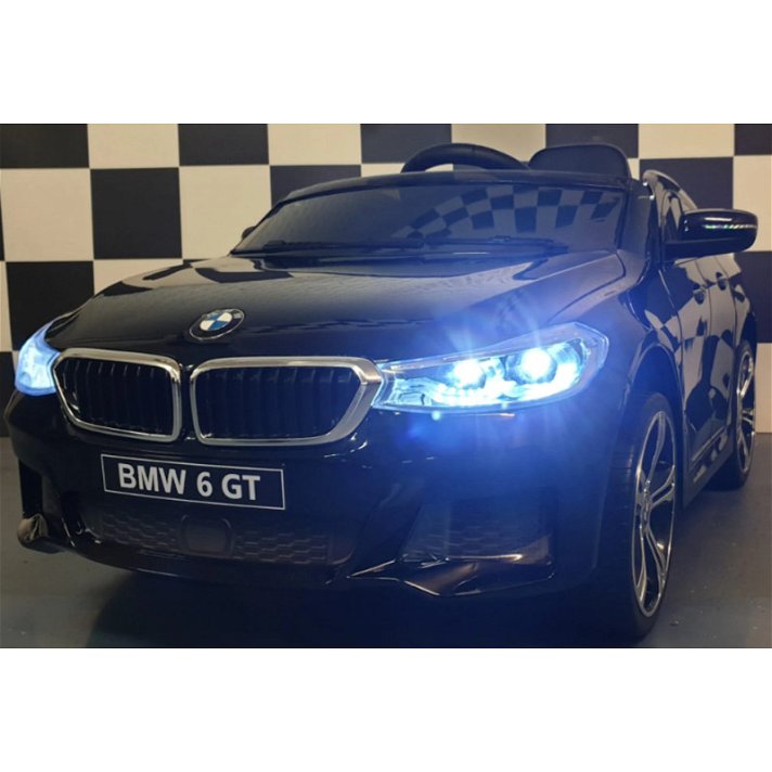 Coche eléctrico de 12 V modelo BMW GT de diseño moderno en color negro Cars4Kids