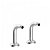 Conjunto de 2 codos adaptadores para baño y ducha con forma redonda fabricados de latón con acabado cromado TRES
