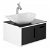 Meuble de salle de bains de 65 cm en MDF de couleur blanc et noir brillant JOIN Unisan